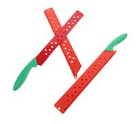 ibasenice Lot de 2 couteaux à pastèque avec étui - Coupe-pastèque dentelé de 43 cm - Couteau à fruits long en acier inoxydable pour découper la laitue, le melon, le pain, les gâteaux et les