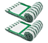 ibasenice Lot de 2 Lingettes en Microfibre Lavables Réutilisables pour Balai à Franges, Recharges Absorbantes pour Nettoyage Humide et Sec, Compatibles avec Balai Plat, Coussinets
