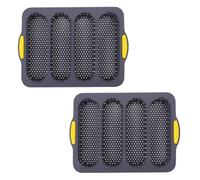ibasenice Lot de 2 Moules Silicone Résistant Chaleur, Facile à Laver, pour Cuire Français Baguettes Maison