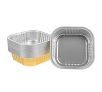 ibasenice Lot de 20 Barquettes en Aluminium 220ml Carrées, Faciles à Utiliser et Polyvalentes, Cuisson Service Alimentaire