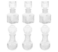 ibasenice Lot de 6 Carafons à Vin Transparents 50 Ml en Verre, Coffret de Dégustation de Whisky, Bouteilles à Spiritueux Légères et Étanches, pour Bar à Domicile et Fêtes
