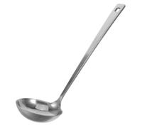 ibasenice Louche de cuisine en acier inoxydable, ustensiles de cuisine de 28,5 cm avec manche, grande cuillère à soupe robuste, compatible lave-vaisselle (argent)