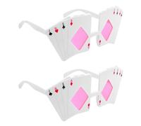 ibasenice Lunettes de Fête Blanches Set de 2 Pièces en ABS Cartes à Jouer, Design Ergonomique Confortable, Accessoires Photo pour Soirées et Fêtes Amusantes