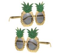 ibasenice Lunettes de Soleil Camping D'ananas pour Fête Hawaïenne, Protection Solaire Confortable, Lot de 2 Pièces pour Soirée Plage D'
