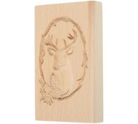 ibasenice Moule à Biscuits de Noël en Bois Sculpté pour Cuisson | Design Renne, Démoulage Facile, Surface Lisse, Beige , pour Biscuits Décoratifs et Pâtisserie