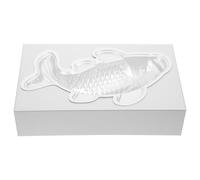 ibasenice Moule à pâtisserie en aluminium en forme de carpe koï avec support, moule 3D réutilisable, outil de pâtisserie DIY pour gâteaux, chocolats, bonbons gélifiés, gâteaux de riz