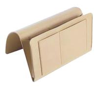 ibasenice Organisateur de Chevet et Double Compartiments Espace de Rangement Supplémentaire en Feutre Beige avec Compartiments Multiples pour Télécommandes et Magazines, pour Chambre