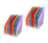 ibasenice Organiseur de Documents A4 Extensible 2 Pièces, Dossier de Fichiers en Plastique, Grosse Capacité, Fonction Rétractable, Rangement Pratique pour Bureau ou Maison