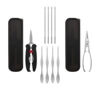 ibasenice Outils pour Pattes de Crabe 12pcs en Acier Inoxydable Argenté, Pinces Plates Multifonctions pour Extraire la Chair, pour Barbecues et Réunions Familiales