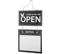 ibasenice Panneau de Porte Suspendu Décoratif et Facile à Lire en Bois et Plastique Noir Panneau Vintage Ouvert/fermé pour Magasin et Salon de Beauté