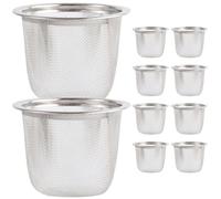 ibasenice Passoire à Thé en Acier Inoxydable 10 Pièces Mailles Fines, Infuseur Confortable pour Maison et Bureau, Filtre à Thé Solide et Réutilisable