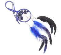 ibasenice Pendentif de Voiture Facile à Suspendre Attrape-rêves Arbre de Vie en Plumage et Cristaux Bleu, Accessoire Décoration Intérieure pour Rétroviseur et Fenêtre