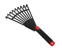 ibasenice Petit Râteau avec Surface Lisse en Plastique Noir de Jardin et Manche Court, Outil Robuste pour Jardinage et Entretien des Massifs