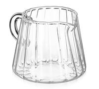 ibasenice Pichet à Lait en Verre Borosilicaté Usage Polyvalent pour Boissons et Thé 200ml Bec Verseur Fin, Design Lisse et Élégant, pour Maison et Café
