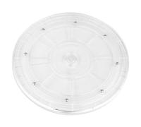 ibasenice Plateau Bavure 360 Degrés en Acrylique Transparent Tournant Rotatif Design Antidérapant pour L'organisation Cuisine Décoration de Fleur