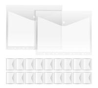 ibasenice Pochettes Transparentes A4 Format Horizontal Lot de 20 en Plastique Pp Résistant Grosse Capacité Pochettes Perforées pour Classeur 11 Trous pour Documents, Bureau et École