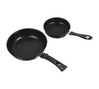 ibasenice Poêle à Omelette Antiadhésive 2 Pièces en Métal Noir, Facile à Nettoyer, Cuisine Maison et Restaurant, Mini Poêle à Œufs Polyvalente