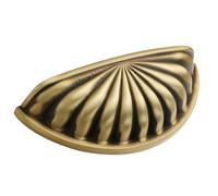 ibasenice Poignée en métal coquille 76 mm en laiton moulé, lot de 10 pièces, finition cuivre moka, poignées de remplacement pour meubles avec design simple adapté bureau