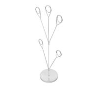 ibasenice Porte-Cartes à Pince avec Base Ronde en Acier Inoxydable, Arbre Photo Élégant à 5 Branches pour Décoration de Bureau et Événements Familiaux