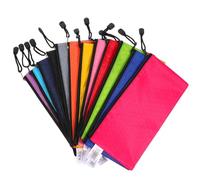 ibasenice Porte-documents à Fermeture Éclair Portable et Solide en Tissu Oxford Lot de 12 Pochettes de Classement A6 Couleur Aléatoire pour Bureau et Organisation