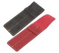 ibasenice Porte-Stylo en Cuir 2 Pièces, Étui pour Stylo-Plume, Protège Les Rayures, Design Simple et Élégant, Pochette de Rangement Portable pour Stylos