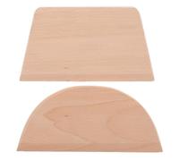 ibasenice Racleur à Pâte en Bois 2pcs Design Épaissi, Confortable à Utiliser, Forme Demi-cercle et Trapèze, pour Pâtisserie et Hôtel