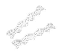ibasenice Règle de couture transparente ondulée 2 pièces, gabarit en acrylique pour quilting, guide de matelassage pour projets créatifs à la maison, adapté aux débutants et professionnels