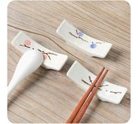 ibasenice Set de Porte-Baguettes Style Japonerie Lot de 4 Repose-Baguettes Facile à Nettoyer en Céramique Blanche Support pour Baguettes et Ustensiles Cuisine