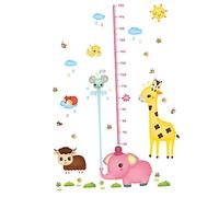 ibasenice Sticker Mural Animaux Élégant Règle De Croissance Pvc Éléphant Arrosant Pour Décor De Chambre Garçon Fille Murale Réutilisable Et Imperméable