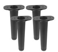 ibasenice Support de Pied de Lit Réglable Lot de 4 Pièces Trous de Vis Aléatoires en Acier Plastique Noir, Capacité de Charge Forte, Surface Lisse, Hauteur Ajustable 18-20cm