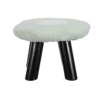 ibasenice Tabouret de Canapé en Peluche à Motif Fleur, Repose-Pieds Confortable en Bois Vert 25x25x16 Cm, pour Chambre et Salon Moderne
