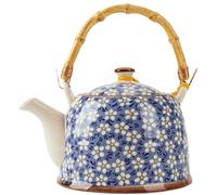 ibasenice Théière Japonaise en Céramique Bleue avec Filtre, Grosse Capacité, Finition Polie et Artisanat, Maison Salons de Thé