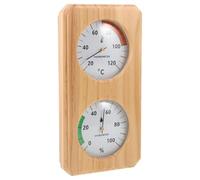 ibasenice Thermomètre Hygromètre pour Sauna en Bois Beige Double Affichage, Structure Mécanique Stable et Lecture Précise, pour Salle de Sauna ou Hammam
