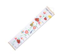 ibasenice Toise de Croissance Murale en Toile D'huile Blanc Motif Fleur Cartoon, Style Nordique, Facile à Suspendre pour Mesurer la Taille des Garçon et Filles