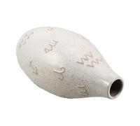 ibasenice Vase Décoratif en Céramique Blanc, Motif Zodiaque Gaufré, Style | Eucalyptus et Herbe de Pampa, Fleurs Fraîches ou Séchées, Pièce à Nettoyer Facilement, Ornement Double Usage