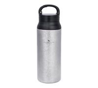 iBasingo Bouteille d'eau isotherme en titane pur 600 ml Ti3010D | Bouteille isotherme à double paroi avec passoire à thé amovible, tasse de voyage ultralégère et étanche pour le camping