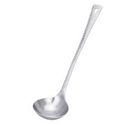 iBasingo Louche à soupe en titane - Cuillère de service - 26,4 cm - Poignée longue en métal - Passoire alimentaire - Casserole chaude - Vaisselle légère et durable - Ti1062T (argent cristallin)