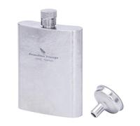 iBasingo Ti3262D Flasque de voyage ultra légère en titane pour whisky, vodka, liqueur, voyage en plein air, voyage, pour homme et femme, 100 ml (argenté)