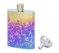 iBasingo Ti3262D Flasque en titane ultralégère pour whisky, vodka, liqueur, voyage, plein air, voyage, pour homme et femme, 100 ml (coloré)