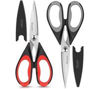 iBayam Lot de 2 Paires de Ciseaux de Cuisine Robustes et tranchants en Acier Inoxydable pour Poulet, volaille, Poisson, Herbes