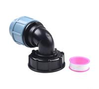 IBC Adaptateur de réservoir S60 x 6 vers raccord de tuyau PE 20/25/32 mm Robinet d'angle avec haute résistance à la pression pour irrigation de jardin et réservoir d'eau de pluie Système de
