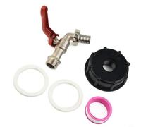 IBC Adaptateur de valve S60 x 6 vers tuyau d'arrosage 1/2", raccord de robinet pour réservoir IBC 1000 l et 25 kg pour fût, avec joint et rondelles