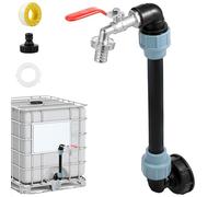 IBC Col de cygne de réservoir 25 cm de long Tube d'extension sans soudure Ultra résistant à la rouille IBC Col de cygne 3/4" Robinet -30 °C à 80 °C Adaptateur IBC avec col de cygne Robinet en laiton