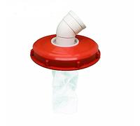 IBC Filtre de couvercle en nylon lavable avec couvercle pour réservoir d'eau de pluie IBC 1000 litres DN 75 feutre aiguilleté (rouge, 245 mm 45°)
