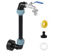IBC Robinet à col de cygne 3/4" avec tube d'extension de 25 cm pour réservoir IBC en alliage de zinc sans sortie d'eau Robinet IBC IBC Accessoires pour réservoir d'eau de pluie de 1000 l