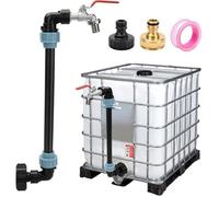 Ibc Robinet Cuve 1000l, 3/4"" Raccord Cuve Ibc Robinet Kit, Ibc Adaptateur Pour Cuve Récupération D'eau De Pluie Avec Raccord S60x6