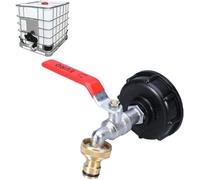 IBC Robinet Cuve 1000L Robinet Recuperateur Eau Pluie, Adaptateur Réservoir d'eau IBC 1/2"" Double Robinet Recuperateur Eau De Pluie