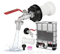 Ibc Robinet d'écoulement Réservoir d'eau de pluie 1000l Réservoir d'eau Robinet en alliage Robinet à boisseau sphérique avec connexion de 1/2 pouce Ibc Adaptateur pour réservoir d'eau s60x6, robinet