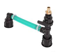 IBC S60x6 Ensemble d'adaptateurs à double connexion - Raccord de réservoir à filetage épais en polyéthylène haute densité de 5,1 cm pour sac fourre-tout de 1000 L, connecteur de tuyau de transfert