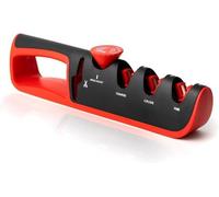 Ibenzoa® : Affûteur manuel professionnel pour couteaux, avec fonction ciseaux, pierre à aiguiser réglable pour couteaux et ciseaux, design ergonomique – pour la restauration et l'entretien